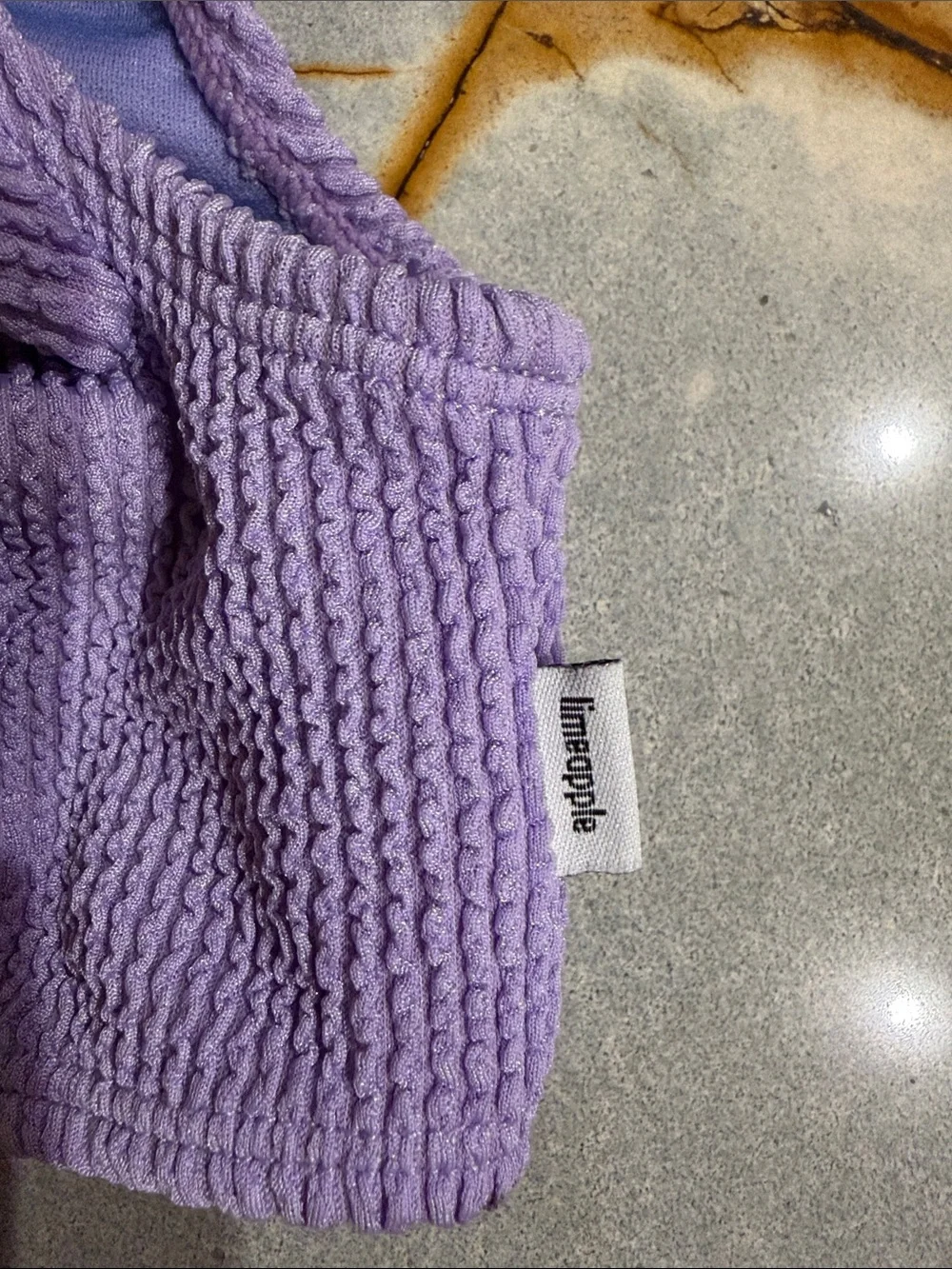 Limeapple Textured Purple Bikini Set